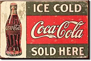 Ice Cold Coca Cola Sold Here Tin Sign