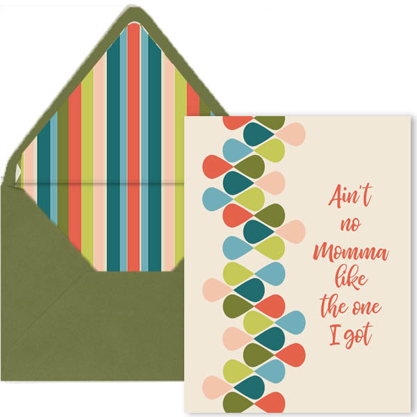 Ain't No Momma like the one I got mothers day greeting Card - mid century modern vintage greeting card for momModLoungePaperCompany