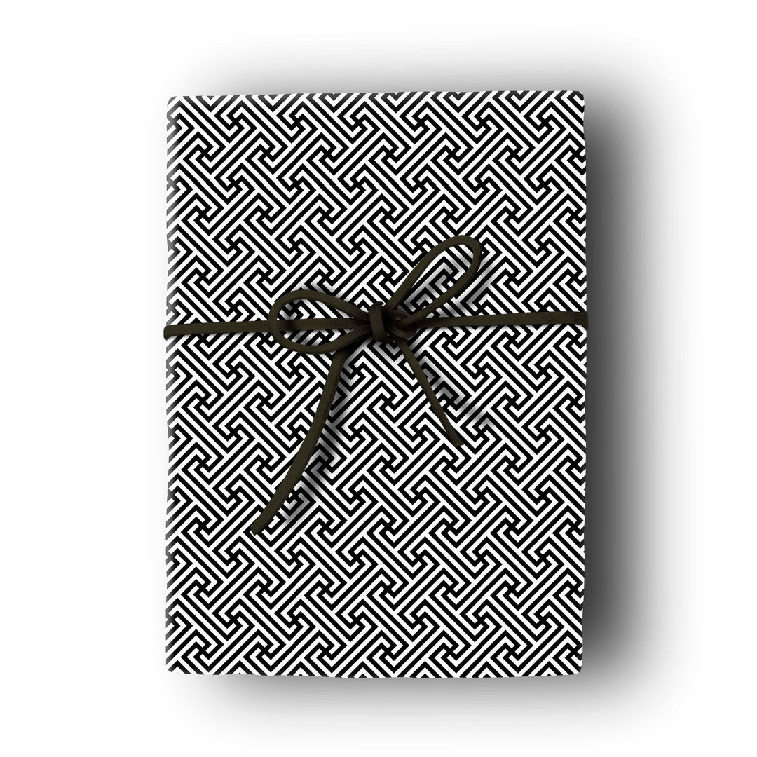 mid century modern black lattice gift wrap