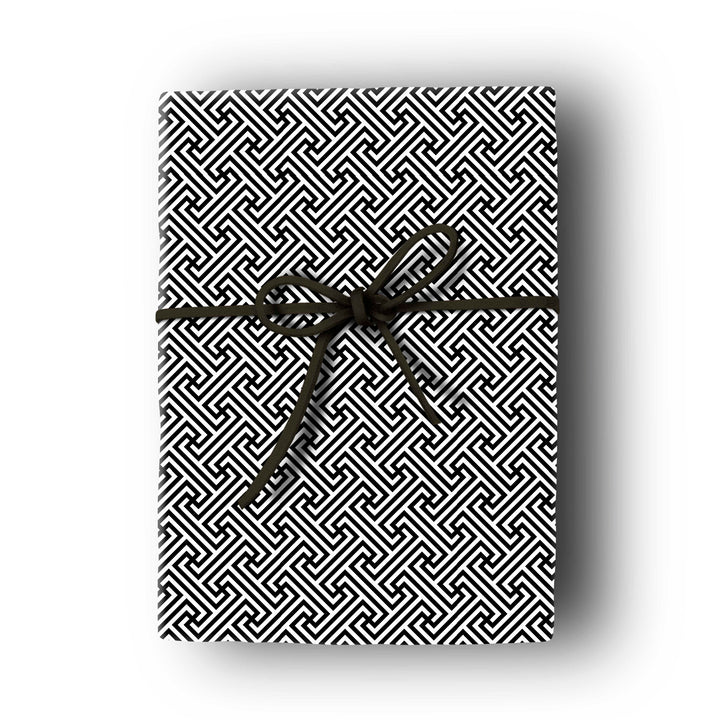 mid century modern black lattice gift wrap