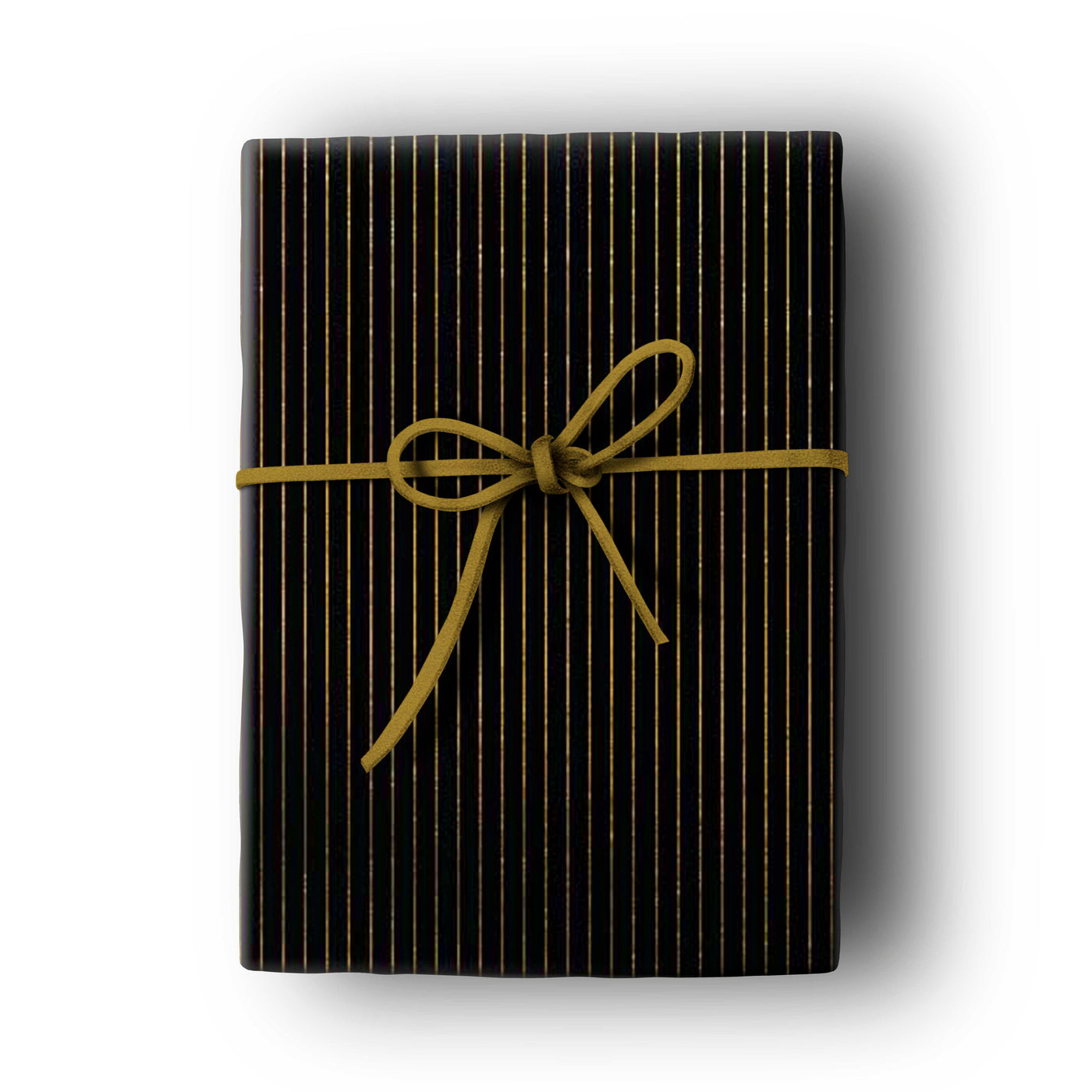 mid century modern black gold stripe gift wrap