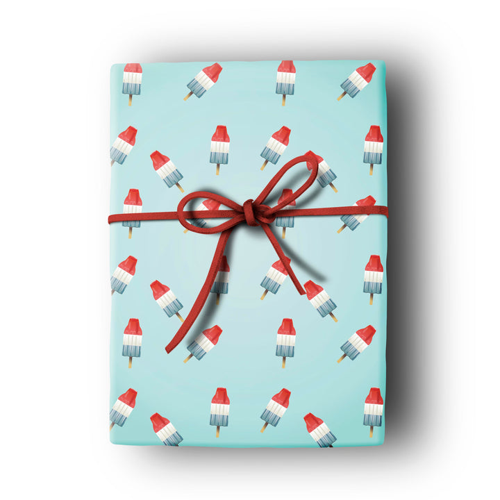 Summer gift wrap popsicle bomb pop retro poolside gift wrap craft sheets wrapping paper