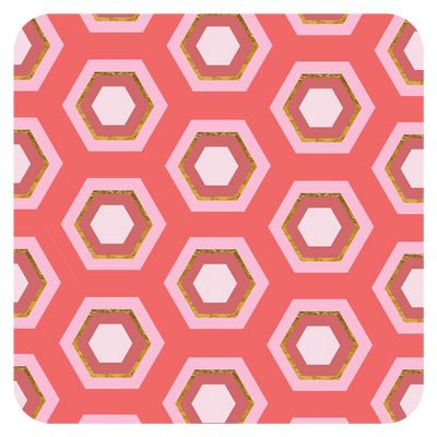 Pink Hexagon Party Coaster Set