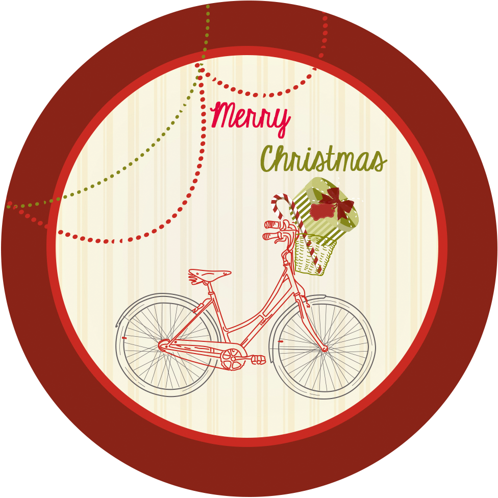 Vintage Holiday Bike Gift Tag - ModLoungePaperCompany