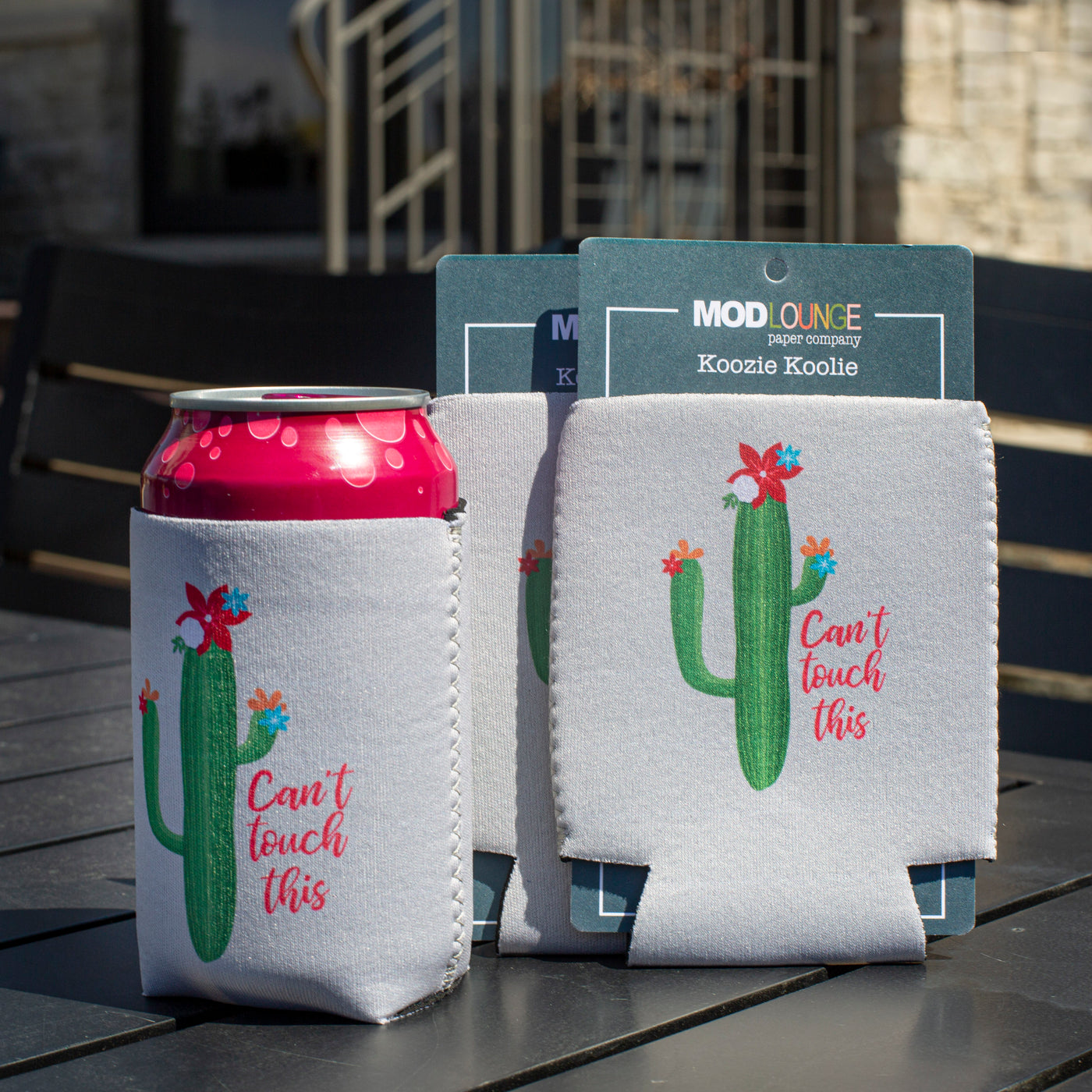 Cactus Cant Touch This Gray Koozie - ModLoungePaperCompany