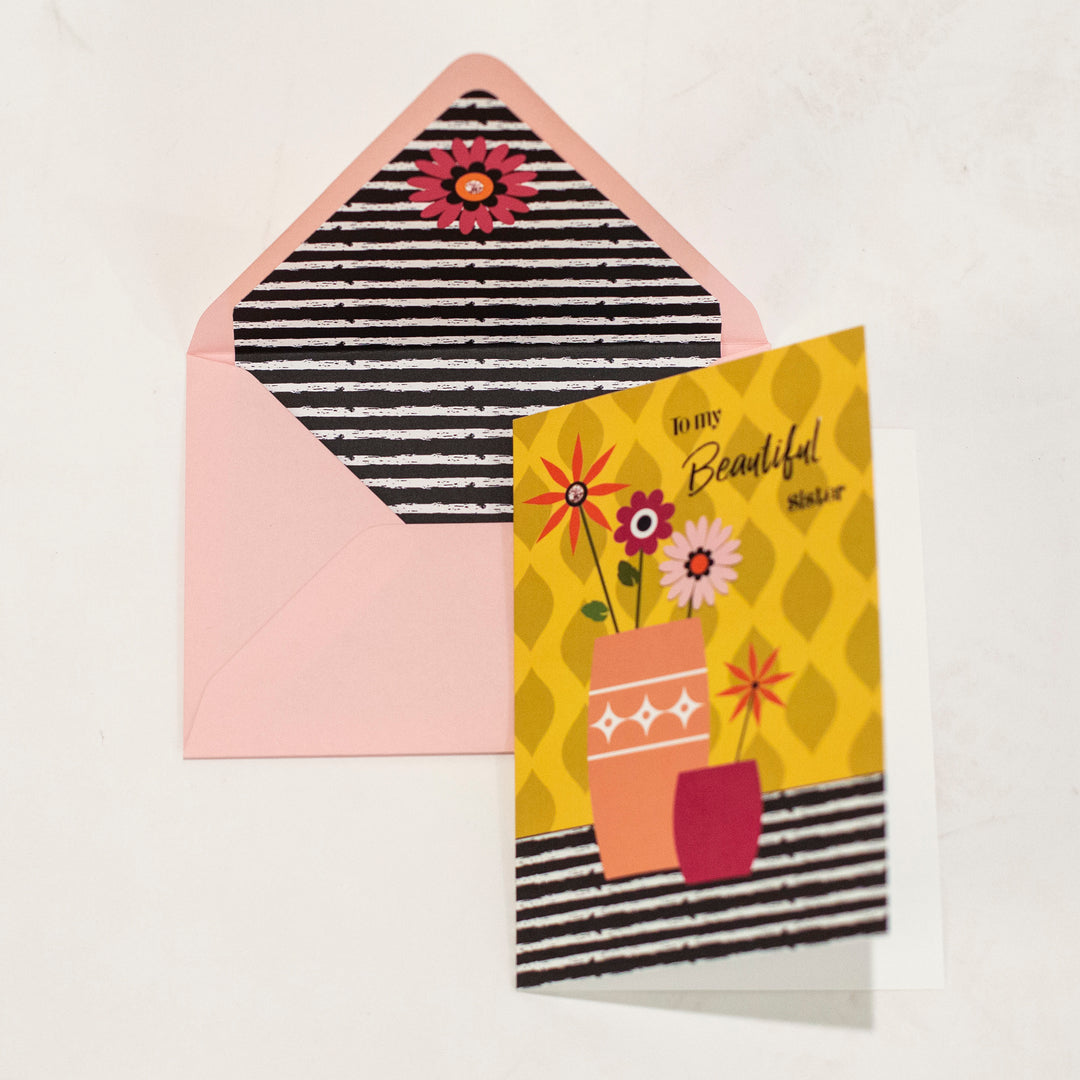 Flowers in a Vase Mothers Day Card - ModLoungePaperCompany