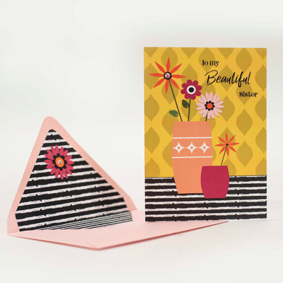Flowers in a Vase Mothers Day Card - ModLoungePaperCompany