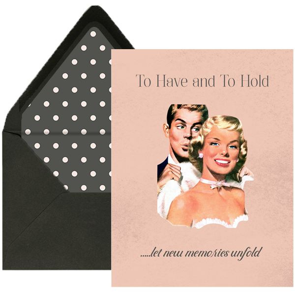 Vintage Couple To Have and to Hold Wedding Card - ModLoungePaperCompany