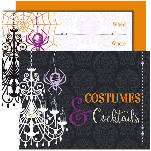 Costumes & Cocktails Vintage Halloween Invitation - ModLoungePaperCompany