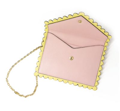 Scallop Envelope Card Holder and Wallet Red
