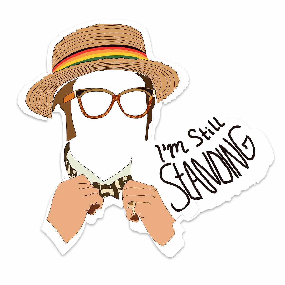 Elton John Im Still Standing Pop Icon Hand Drawn Vinyl Sticker – Mod ...