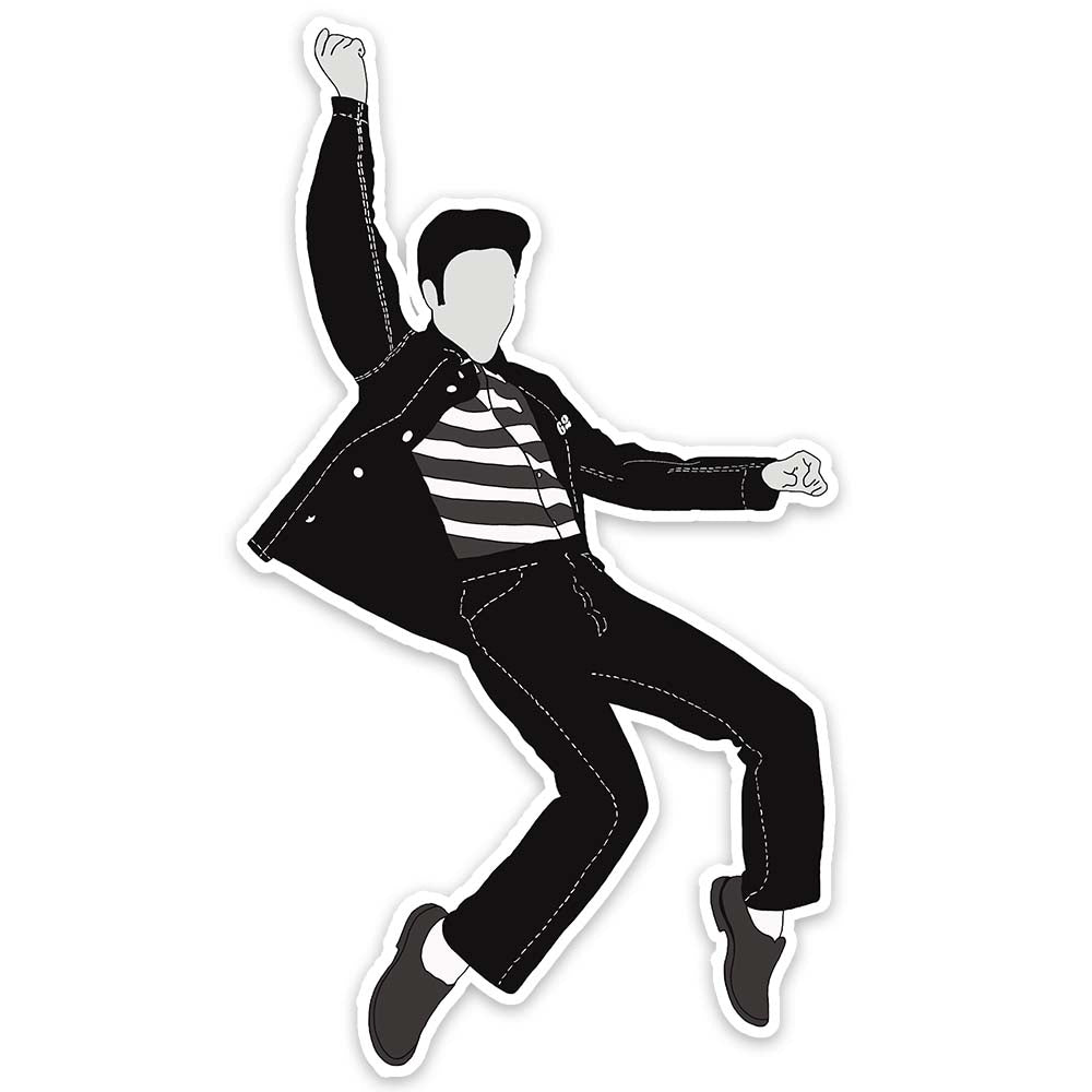 Elvis jailhouse rock black and white removable pop icon vinyl sticker