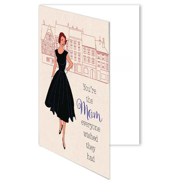 Vintage Fashion Mom Mothers Day Card - ModLoungePaperCompany