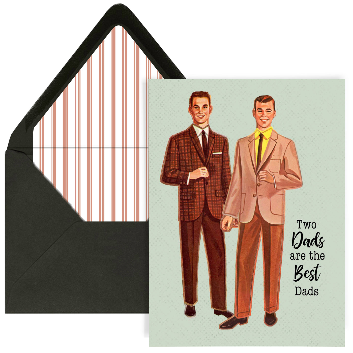 fathers day vintage greeting card two dads are the best dads with envelope liner 