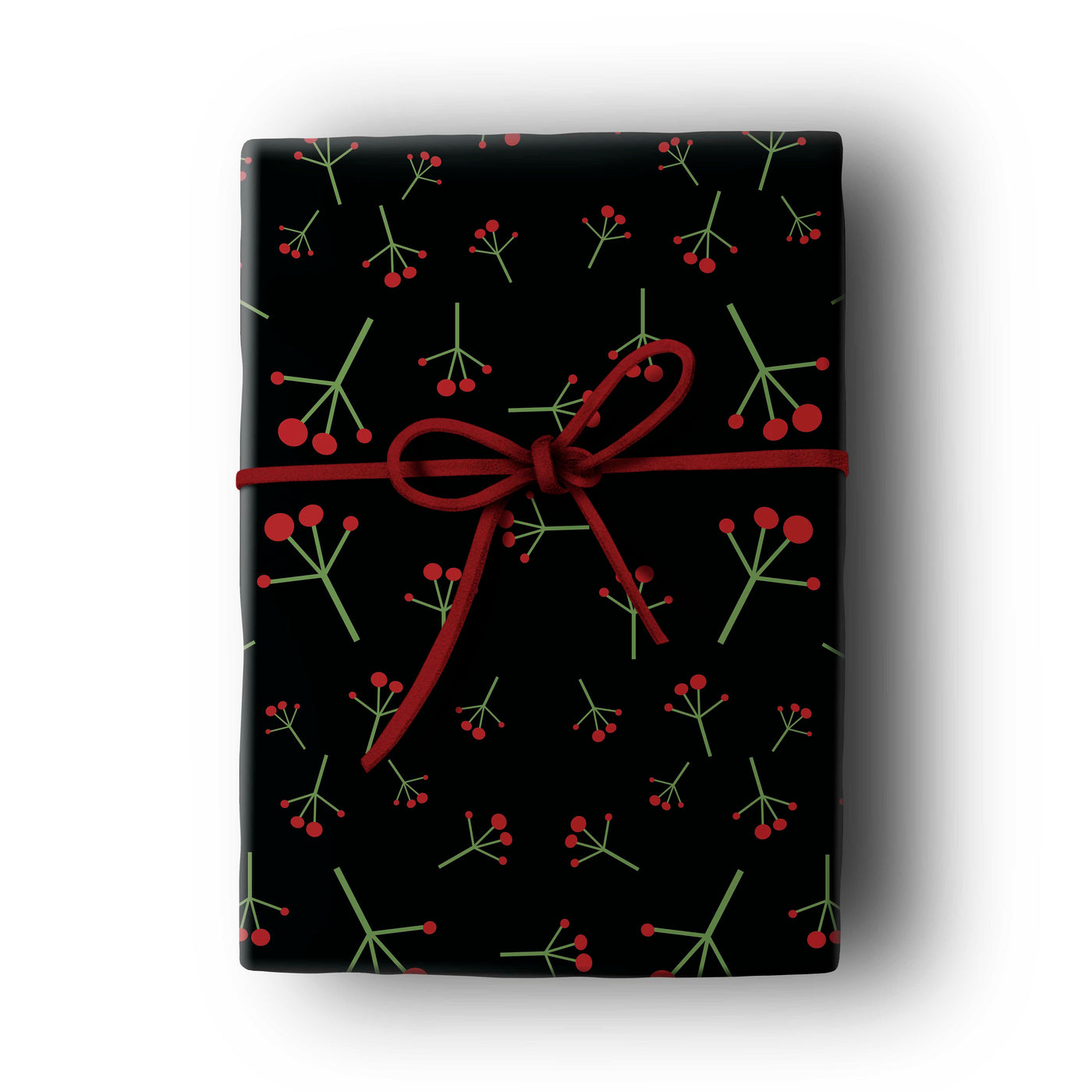 mid century modern mistletoe gift wrap
