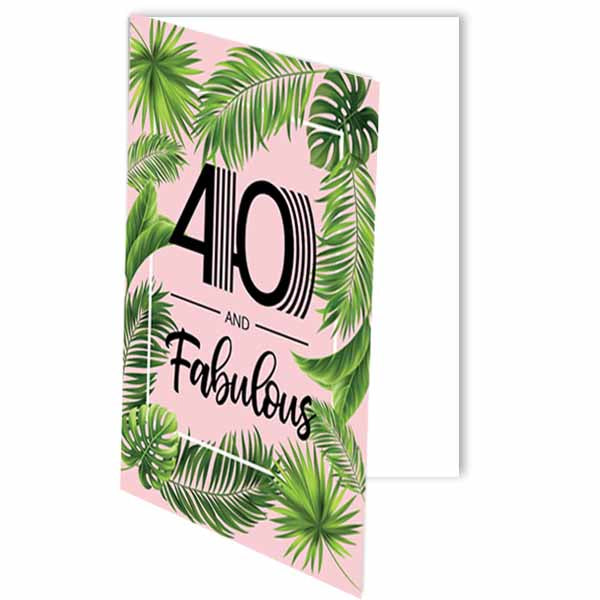 40 and Fabulous Palm Birthday Card 5x7 - ModLoungePaperCompany