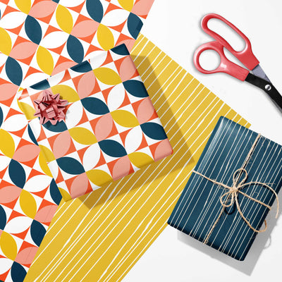 mid century modern gift wrap sheets