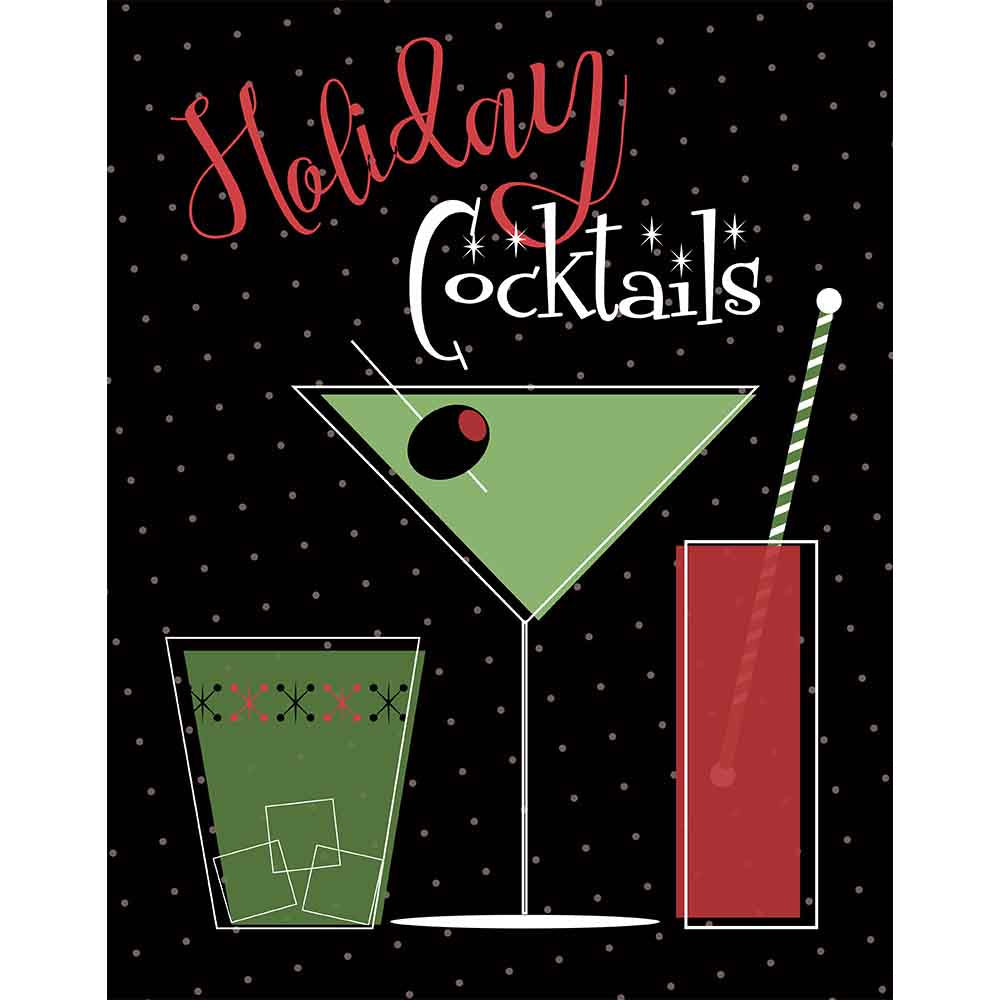 Holiday Cocktails Art Print - ModLoungePaperCompany