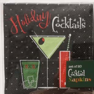 Holiday Cocktails Mid Century Modern Beverage Napkin