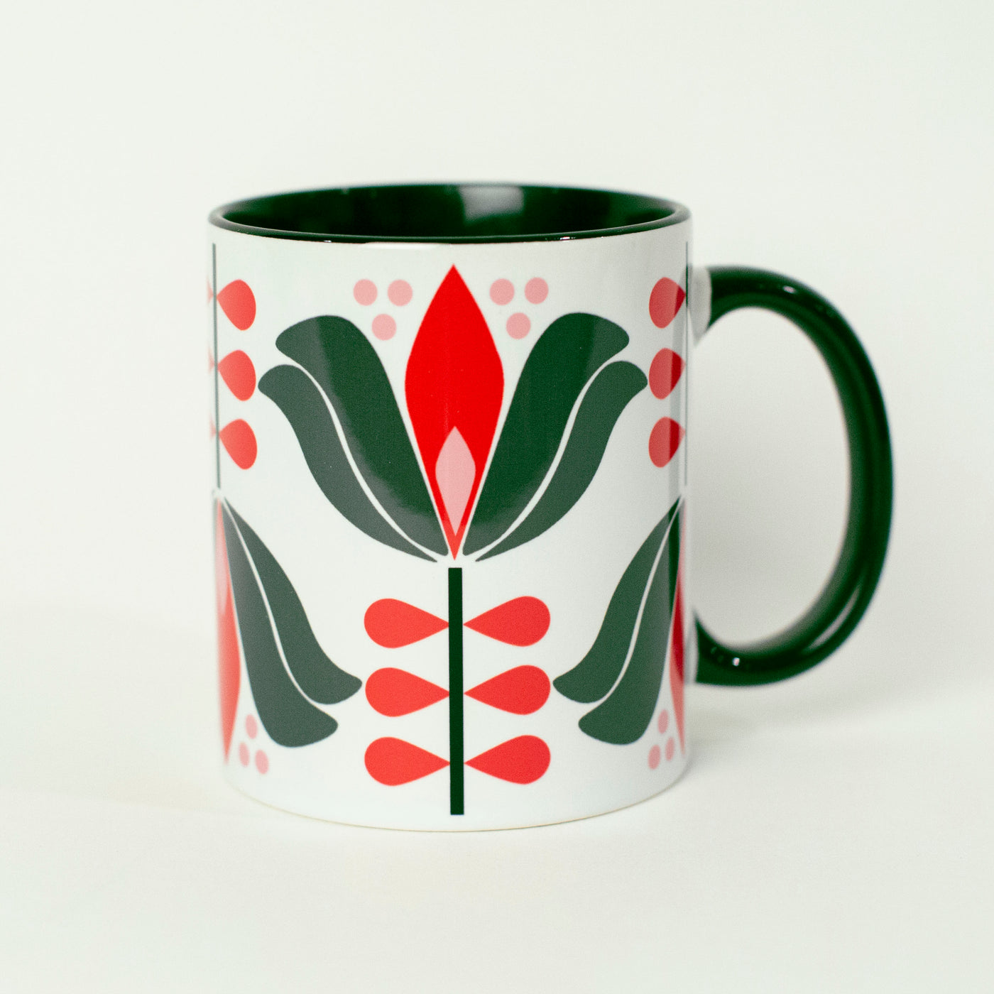 Mid Century Holiday Lotus Flower Coffee Mug - ModLoungePaperCompany