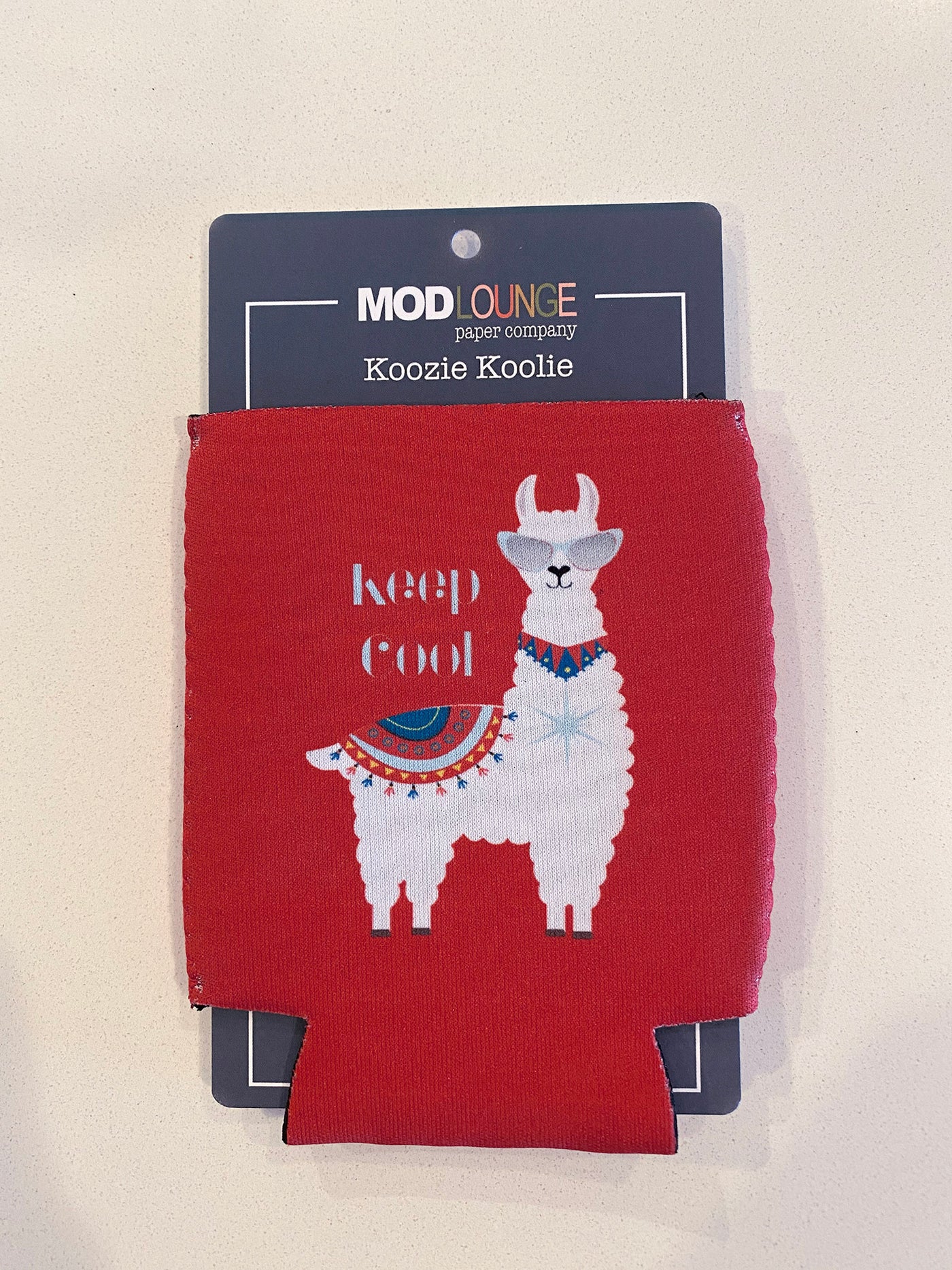 Llama Keep Cool Red Koozie - ModLoungePaperCompany