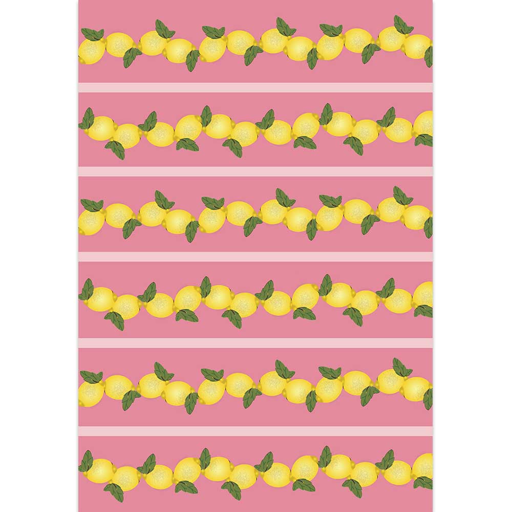 pink and Lemon Gift Wrap - ModLoungePaperCompany