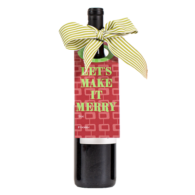 Make It Merry Holiday Wine Tag - ModLoungePaperCompany