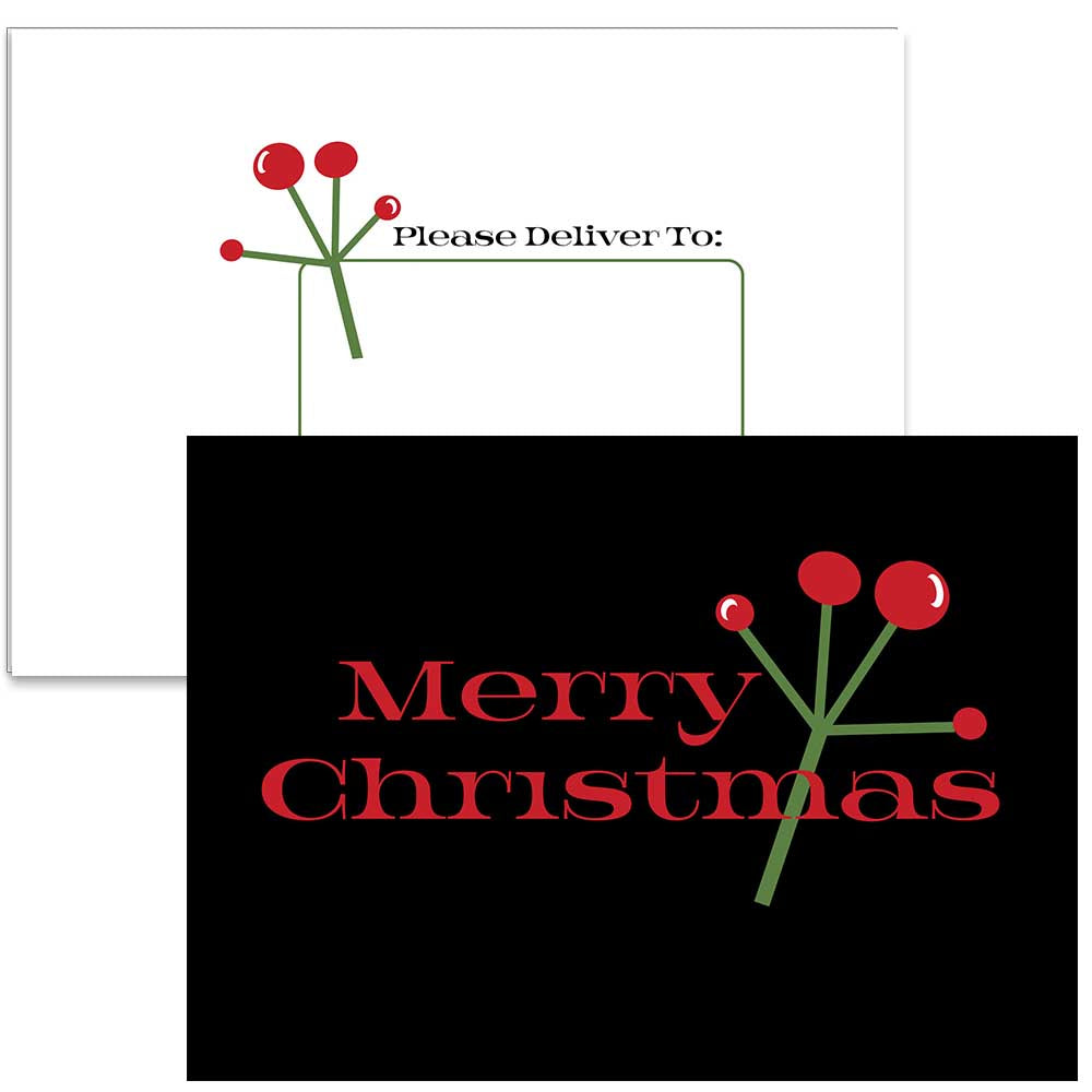 Mid Century Modern Mistleoe Greeting Card Set - ModLoungePaperCompany