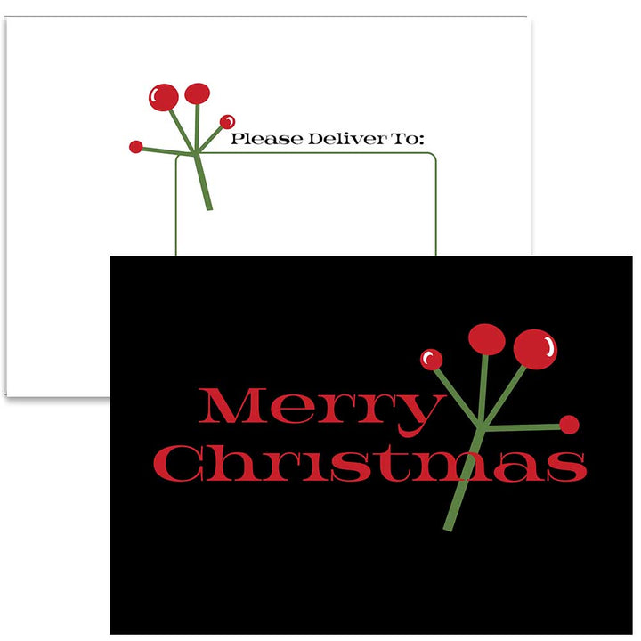 Mid Century Modern Mistleoe Greeting Card Set - ModLoungePaperCompany
