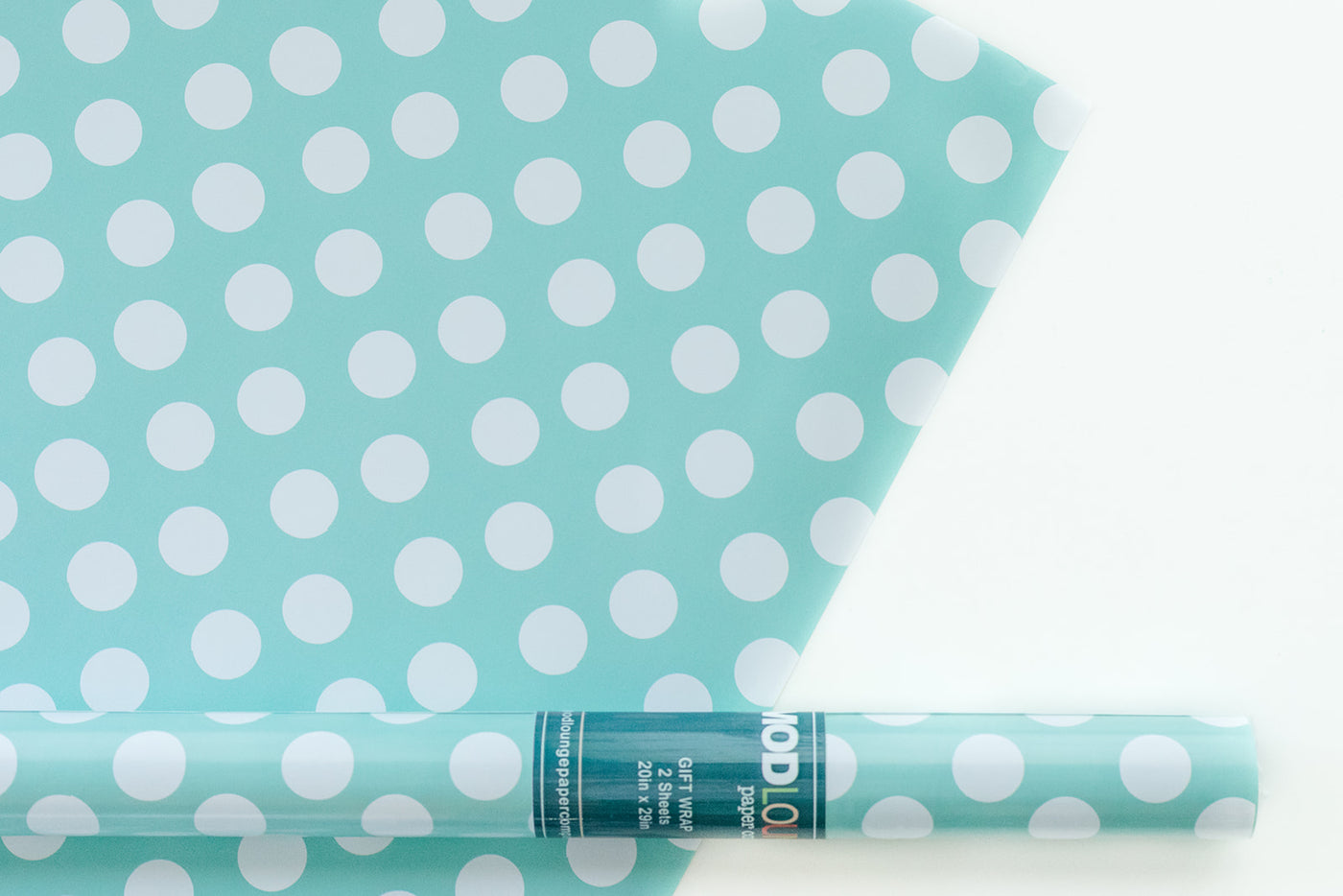 Aqua Polka Dot Vintage Gift Wrap  Baby & Bridal Shower Wrapping