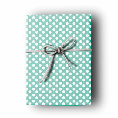 aqua blue polka dot gift wrap wrapping paper bridal shower gift wrap