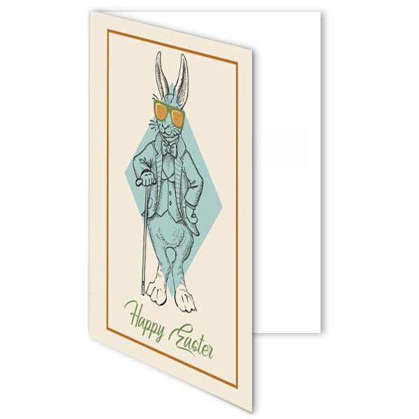 Hipster Rabbit Easter Greeting Card - ModLoungePaperCompany