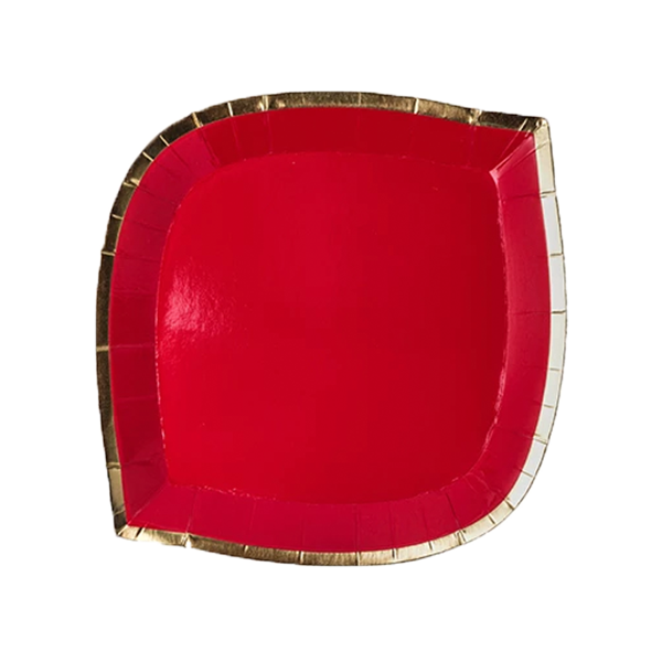Red Ruby Kiss Posh Plate with Gold Trim by Jollity and Co – Mod Lounge ...