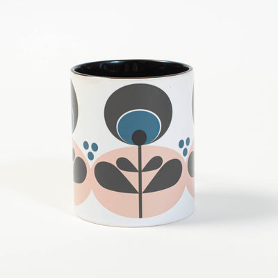 mid century modern tulip flower coffee mug