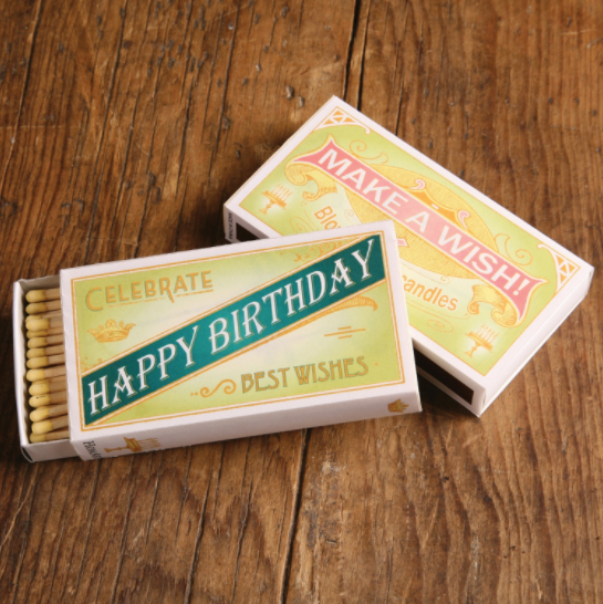 Vintage Happy Birthday Boxed Matches - ModLoungePaperCompany