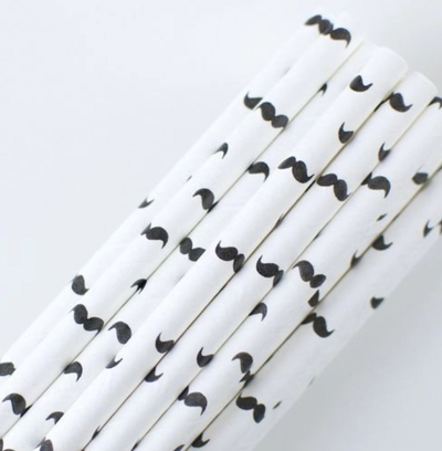 Vintage Retro Mustache Paper Straws by Mod Lounge Paper Company great for Boy Baby Shower or child birthday