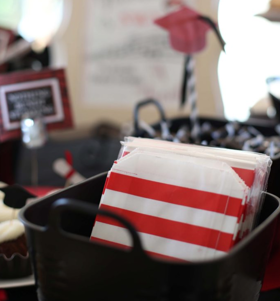 Red and White Stripe Goodie Bags