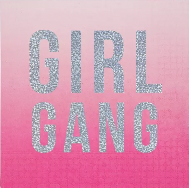 Girl Gang Silver Glitter Foil Luncheon Napkin by Meri Meri