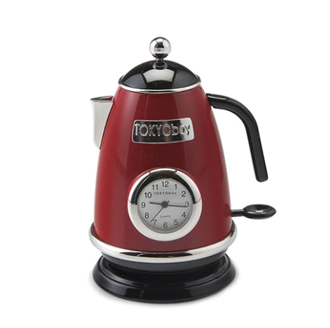 Tea Kettle Clock Red - ModLoungePaperCompany