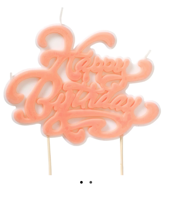 Happy Birthday Script Candle Pink - ModLoungePaperCompany