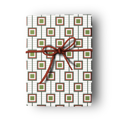 mid century modern geometric squares unaligned gift wrap wrapping paper
