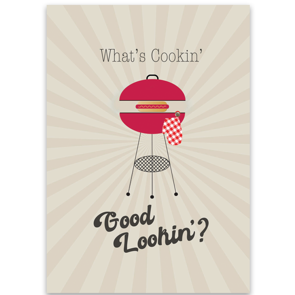 Barbecue Grill Greeting Card A7 - ModLoungePaperCompany