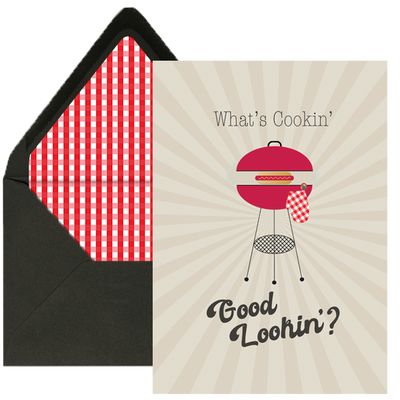 Barbecue Grill Greeting Card - ModLoungePaperCompany