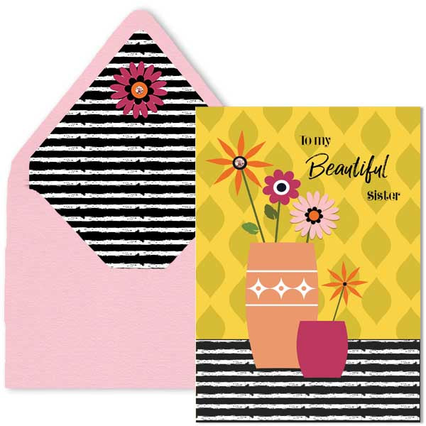 Flowers in a Vase Mothers Day Card - ModLoungePaperCompany