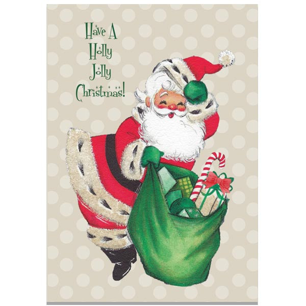 Holly Jolly Santa Greeting Card - ModLoungePaperCompany