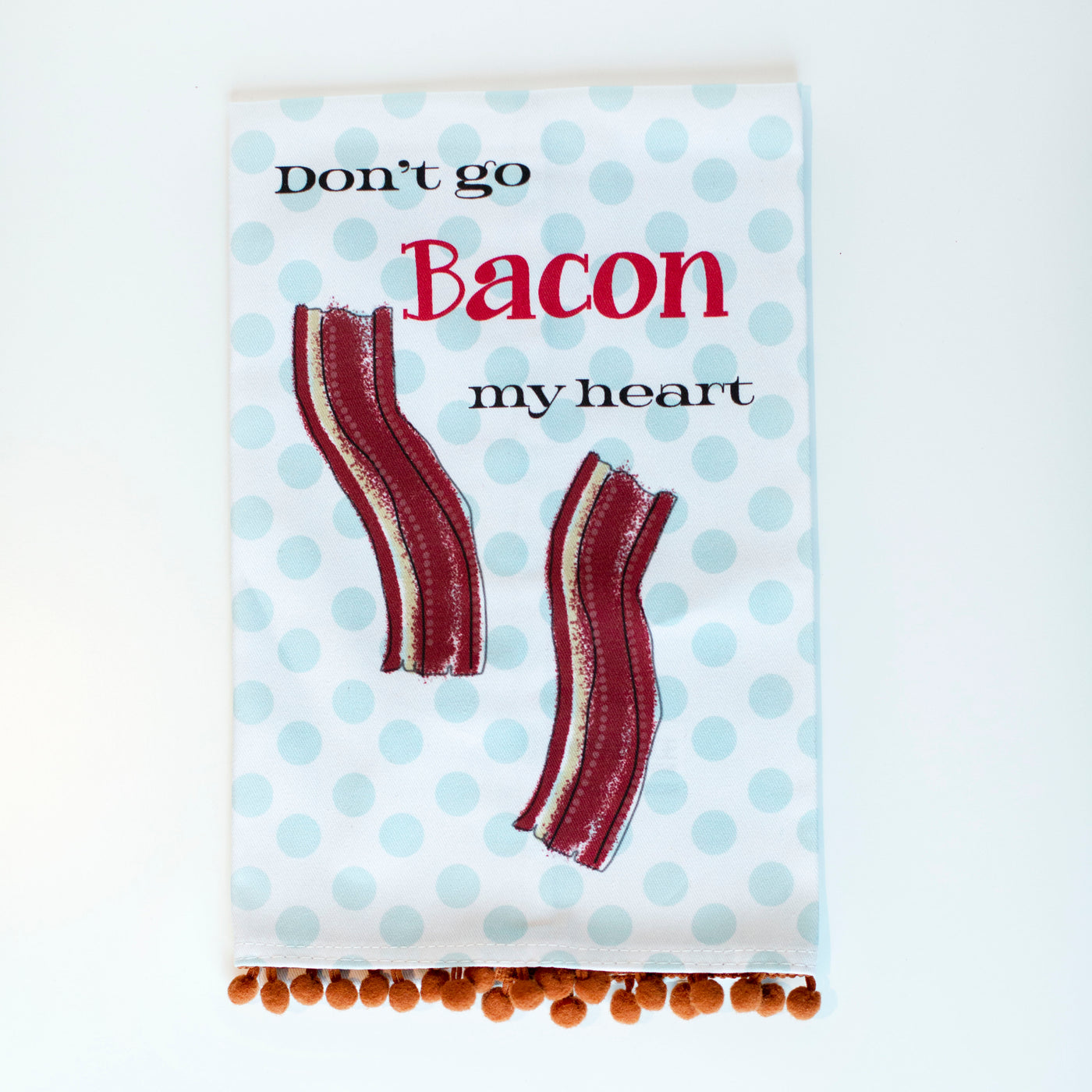 Funny bacon my heart vintage kitchen tea towel