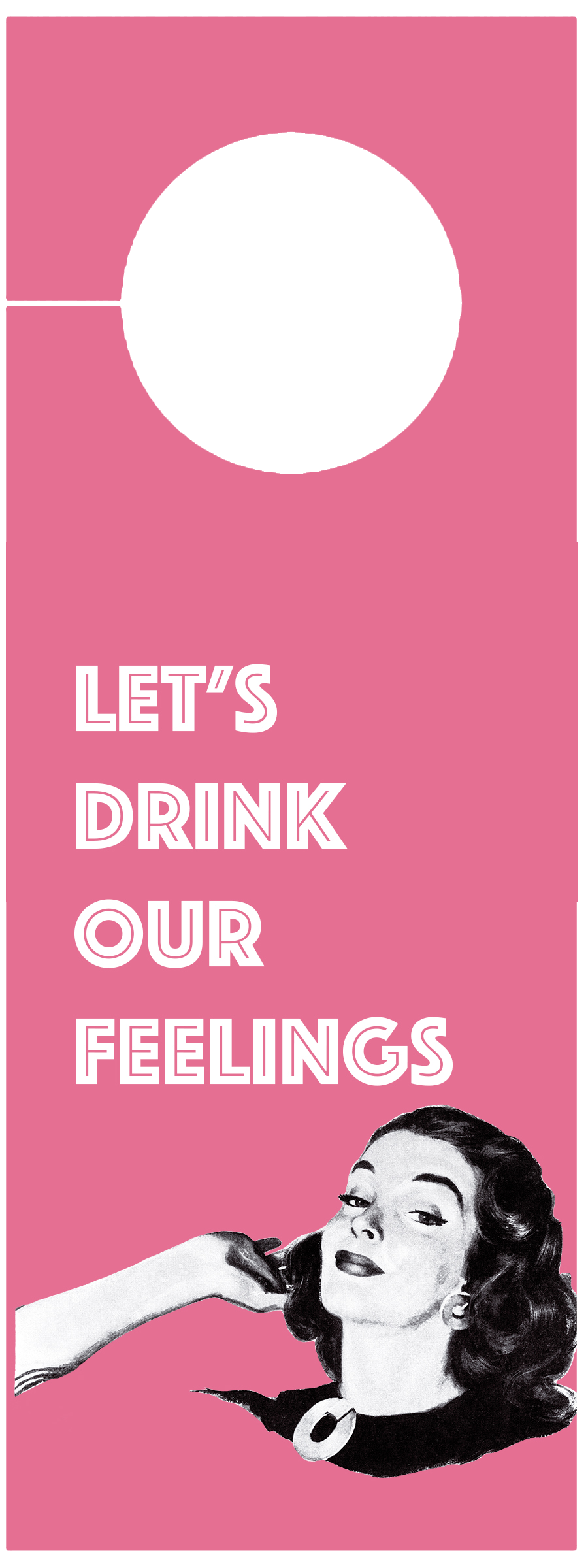 lets drink our feelings retro funny housewife wine tag with bow gift for breakup divorce or girls night out