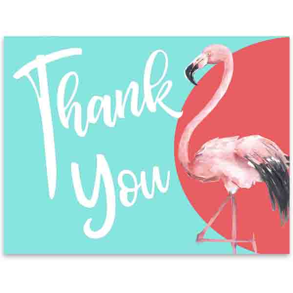 Flamingo Thank You Card - ModLoungePaperCompany
