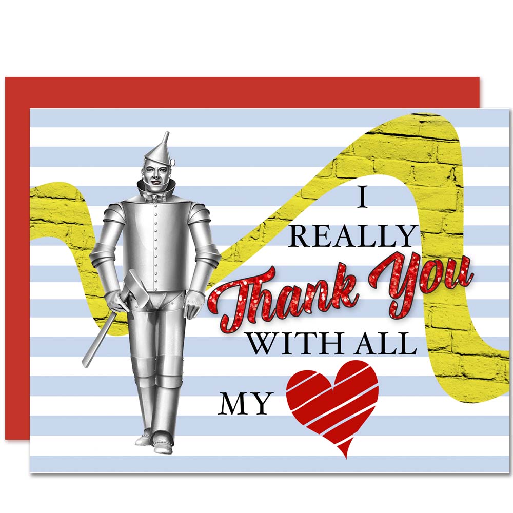 Wizard Of Oz Tin Man Thank You Card - ModLoungePaperCompany