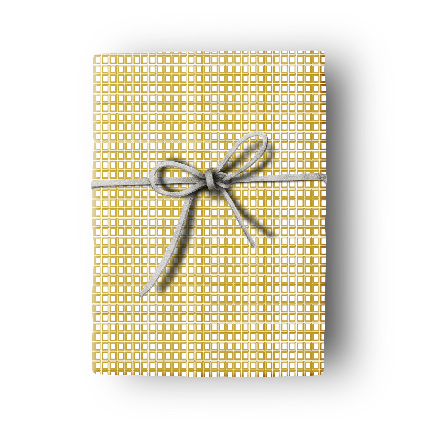 mid century modern yellow square gift wrap sheet